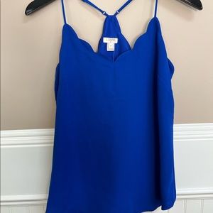 J. Crew Scalloped Blue Tank Blouse - 0